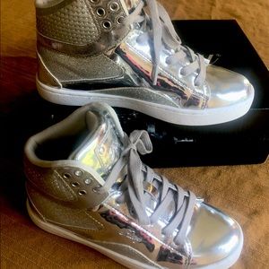 Pastry Dance Sneaker, Silver High-Top